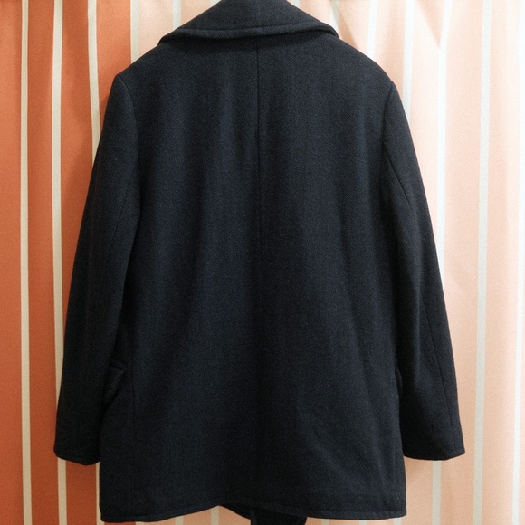 J. Crew Dock Peacoat in Navy Herringbone Size Medium Primaloft - Picture 4 of 4